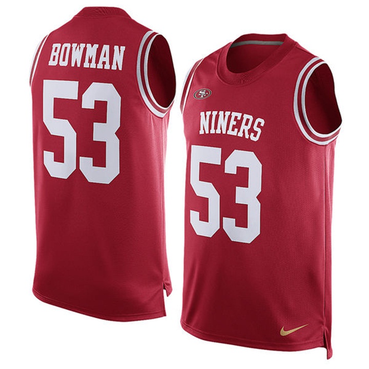 San Francisco 49ers #53 Navorro Bowman Scarlet Player Name & Number Tank Top