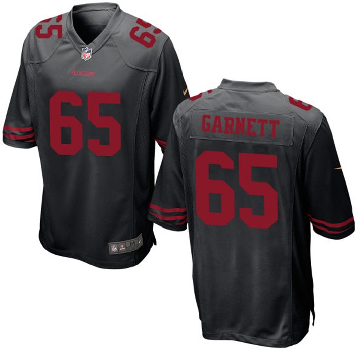 San Francisco 49ers #65 Joshua Garnett Black Game Jersey