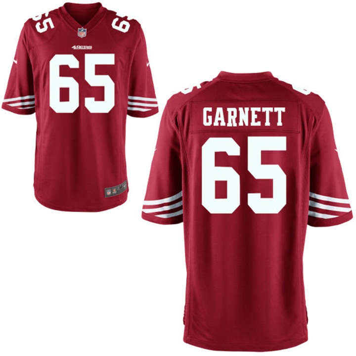 San Francisco 49ers #65 Joshua Garnett Red 2016 Draft Pick Game Jersey