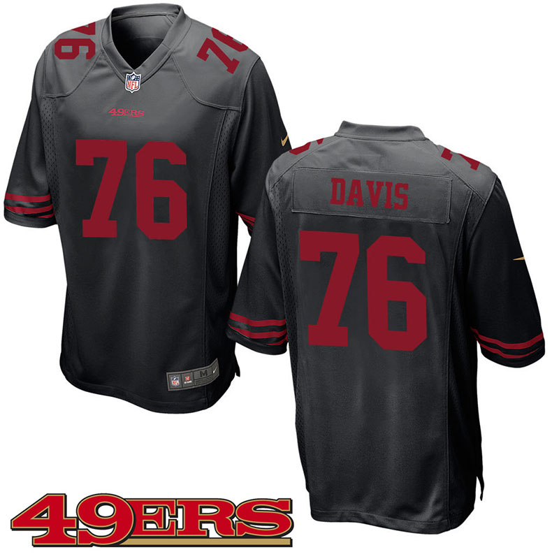 San Francisco 49ers #76 Anthony Davis Black Game Jersey