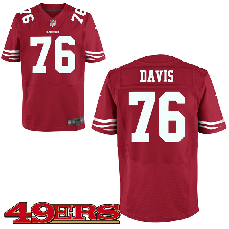 San Francisco 49ers #76 Anthony Davis Scarlet Elite Jersey