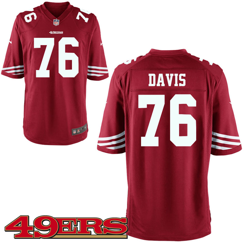 San Francisco 49ers #76 Anthony Davis Scarlet Game Jersey