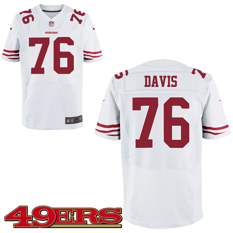 San Francisco 49ers #76 Anthony Davis White Elite Jersey