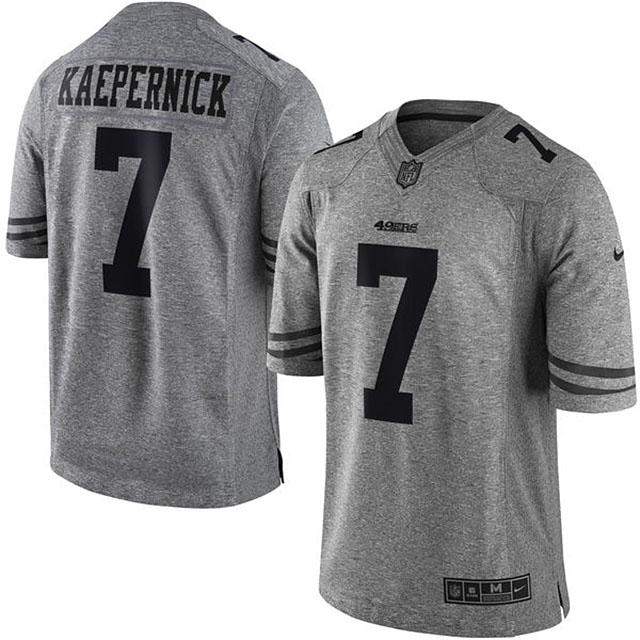 Men's San Francisco 49ers #7 Colin Kaepernick Gridiron Gray Limited Jersey