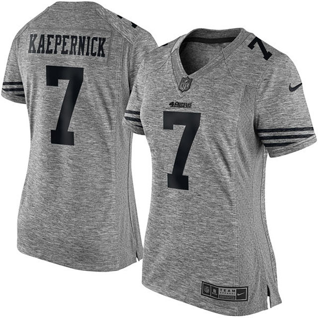 Women's San Francisco 49ers #7 Colin Kaepernick Gridiron Gray Limited Jersey