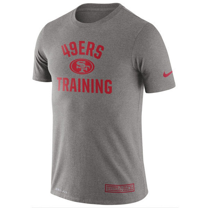 San Francisco 49ers Heathered Gray Training Performance Logo T-shirt