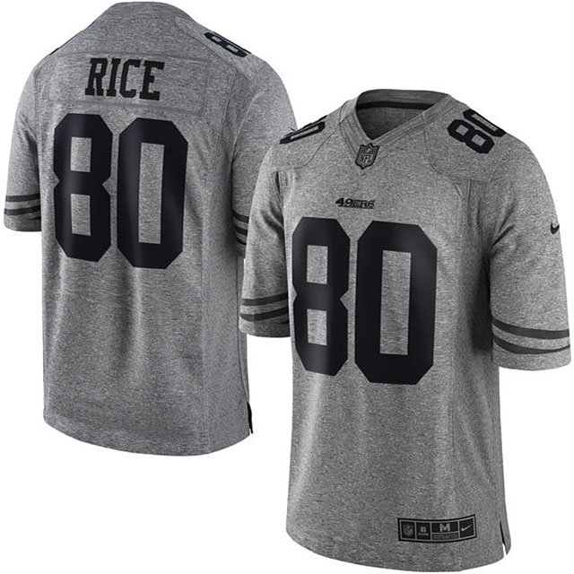 Men's San Francisco 49ers #80 Jerry Rice Gridiron Gray Limited Jersey