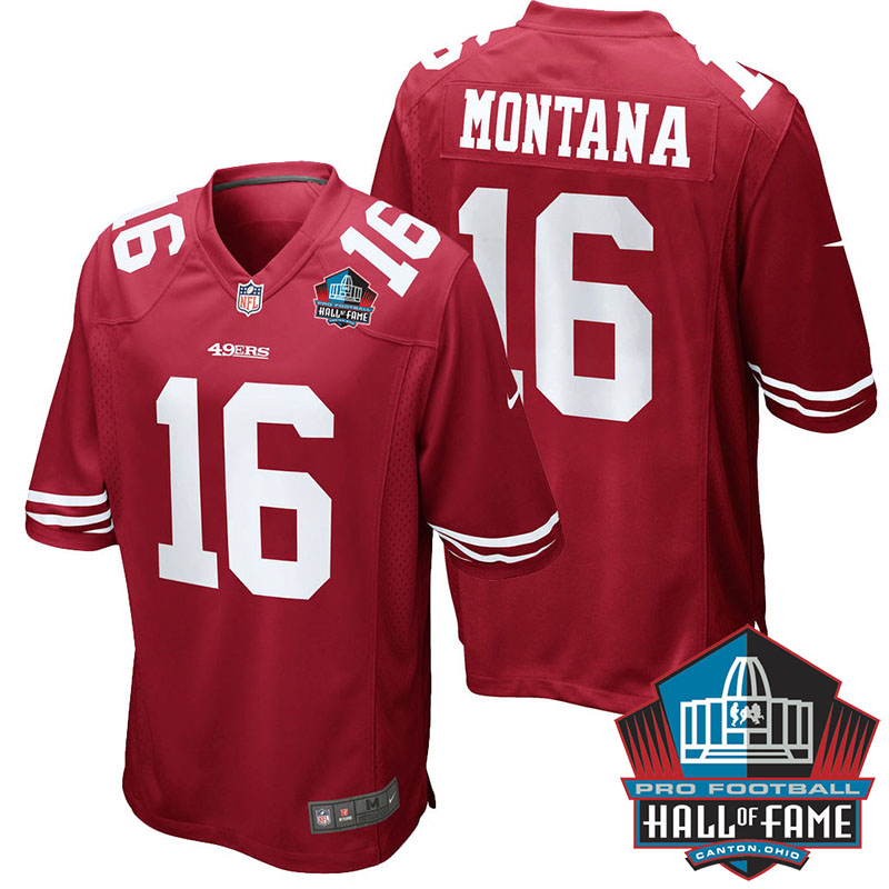 San Francisco 49ers #16 Joe Montana Scarlet Retired Player Game Jersey