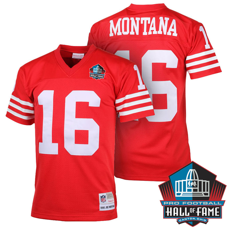 San Francisco 49ers #16 Joe Montana Scarlet Retired Player Throwback Jersey