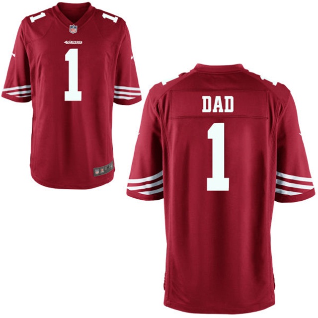 San Francisco 49ers Scarlet Father's Day Gift Number 1 Dad Jersey