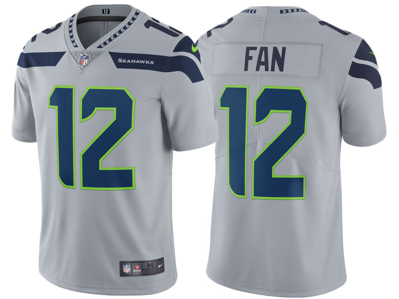 2017 Seattle Seahawks #12 12 Fan Gray Vapor Untouchable Limited Jersey