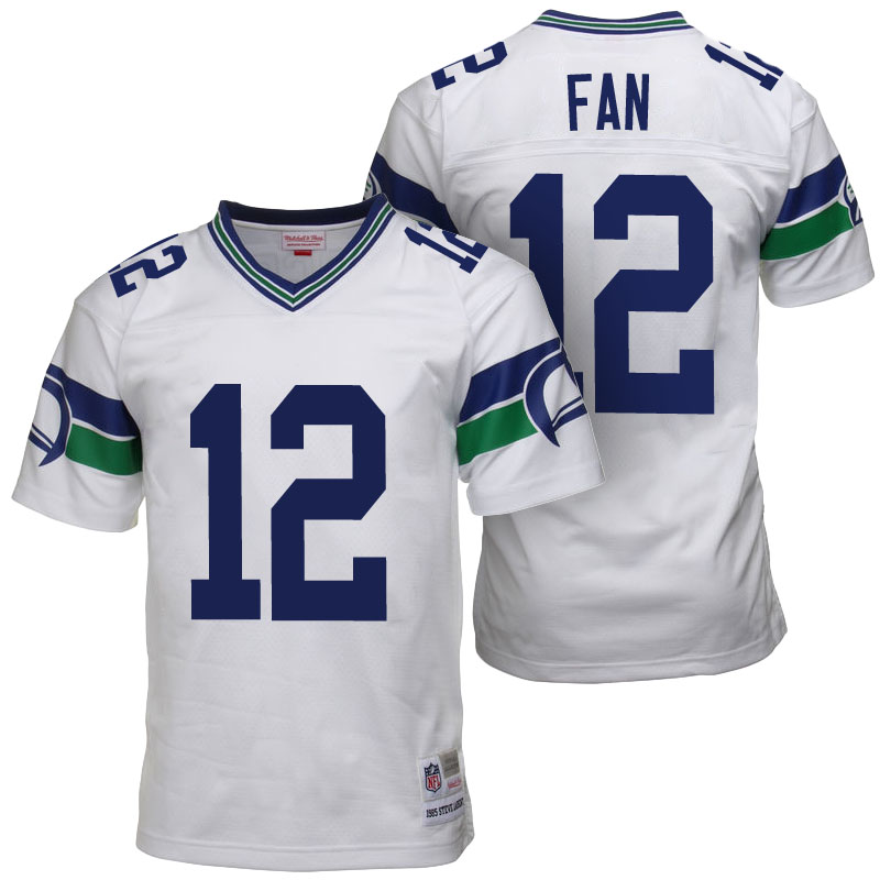 Seattle Seahawks #12 12th Fan White Retired Player Throwback Jersey