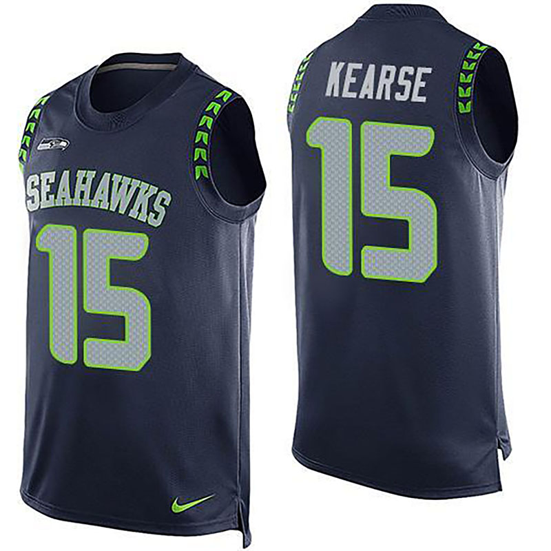 Seahawks #15 Jermaine Kearse Steel Blue Team Color Men NFL Limited Tank Top