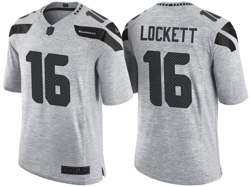 Seattle Seahawks #16 Tyler Lockett 2016 Gridiron Gray II Limited Jersey