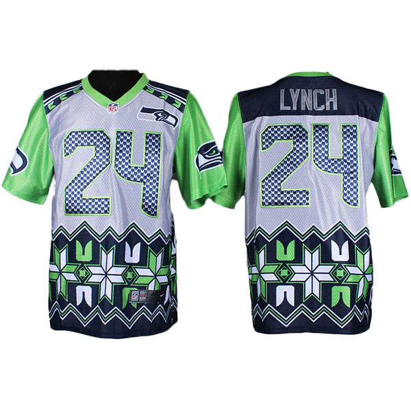 Seattle Seahawks #24 Marshawn Lynch Noble Fashion Elite Jersey