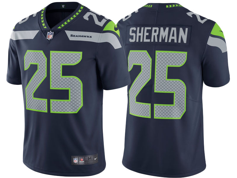 2017 Seattle Seahawks #25 Richard Sherman College Navy Vapor Untouchable Limited Jersey