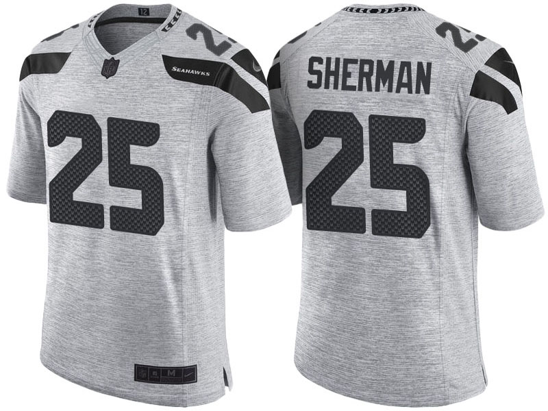 Seattle Seahawks #25 Richard Sherman 2016 Gridiron Gray II Limited Jersey