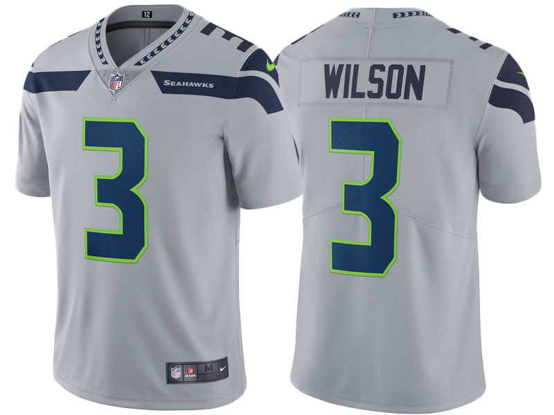 2017 Seattle Seahawks #3 Russell Wilson Gray Vapor Untouchable Limited Jersey