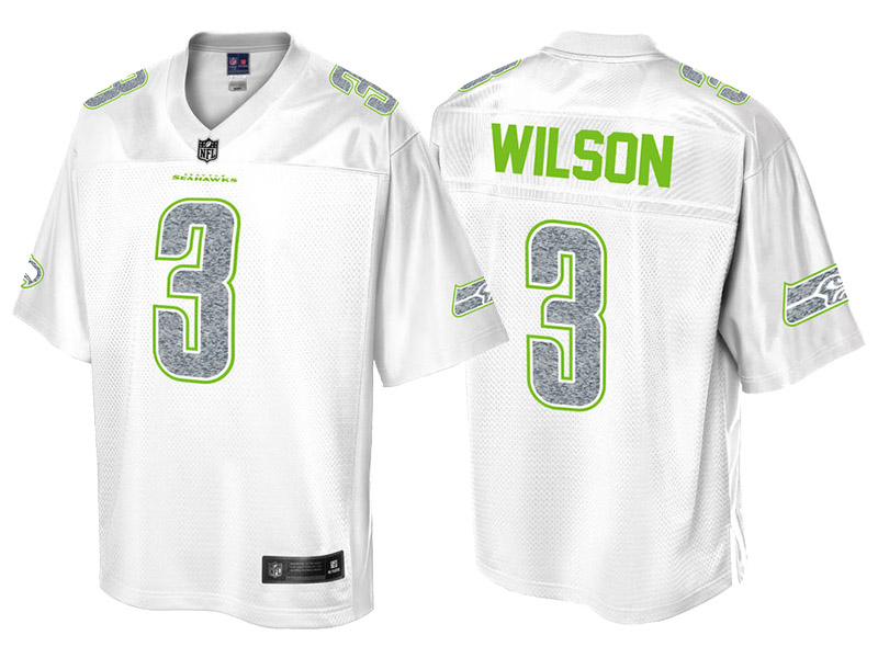 Seattle Seahawks #3 Russell Wilson Pro Line White Out Fashion Jersey