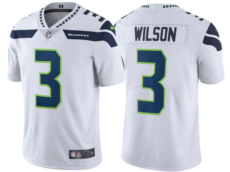 2017 Seattle Seahawks #3 Russell Wilson White Vapor Untouchable Limited Jersey