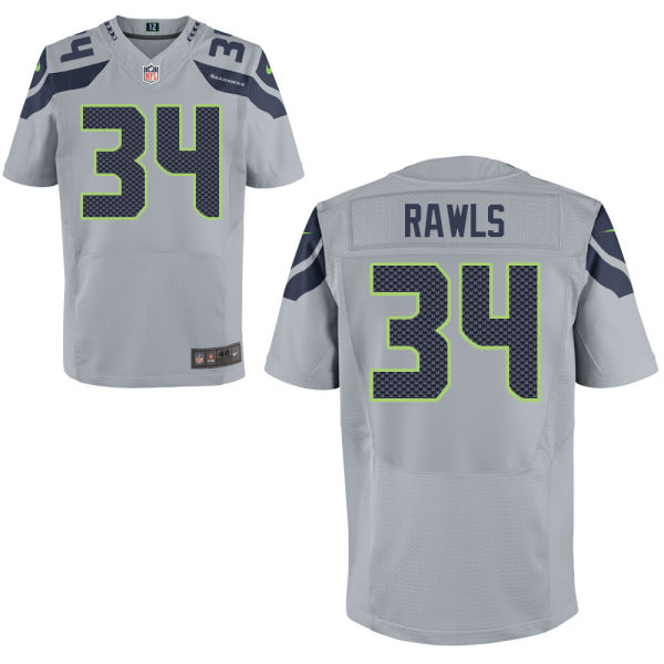 Seattle Seahawks #34 Thomas Rawls Gray Alternate Elite Jersey