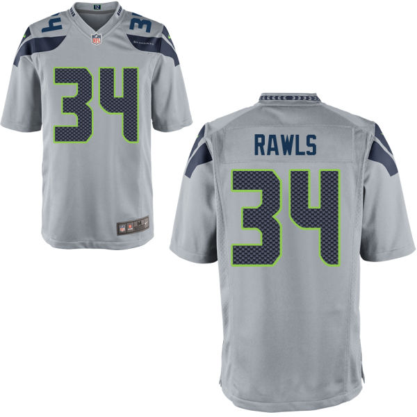 Seattle Seahawks #34 Thomas Rawls Gray Alternate Game Jersey