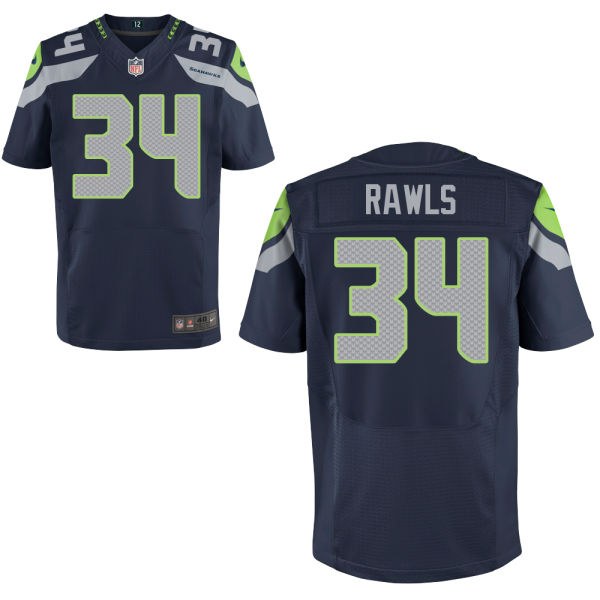 Seattle Seahawks #34 Thomas Rawls Navy Blue Elite Jersey