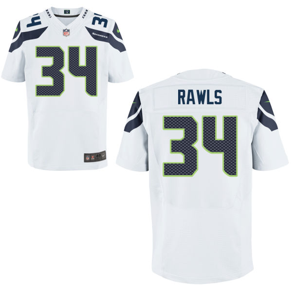 Seattle Seahawks #34 Thomas Rawls White Elite Jersey