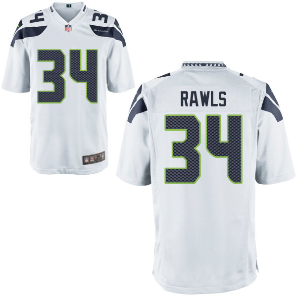 Seattle Seahawks #34 Thomas Rawls White Game Jersey