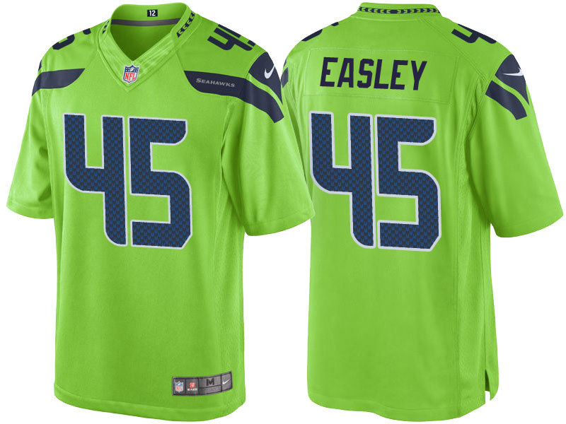 Seattle Seahawks #45 Kenny Easley Green Color Rush Limited Special Commemorative Jersey