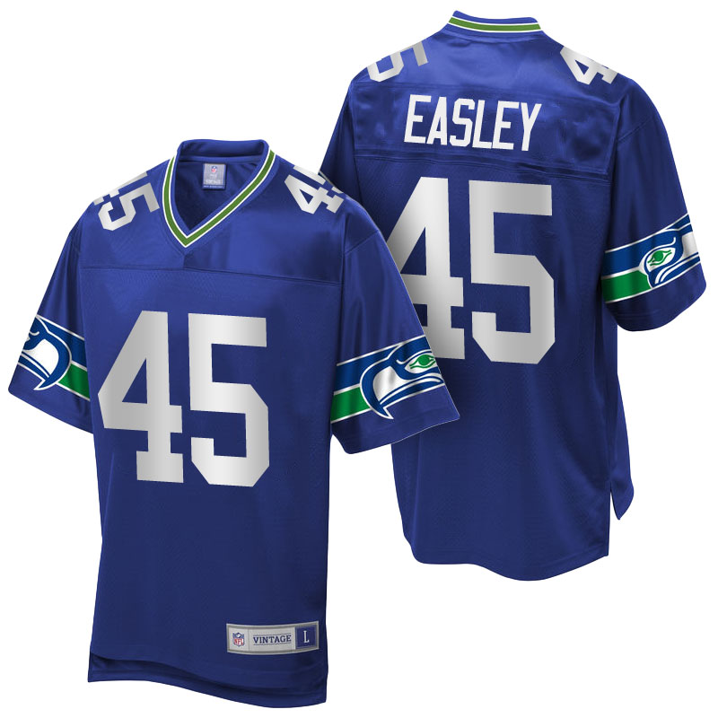 Seattle Seahawks #45 Kenny Easley Royal Blue Pro Line Retired Player Jersey