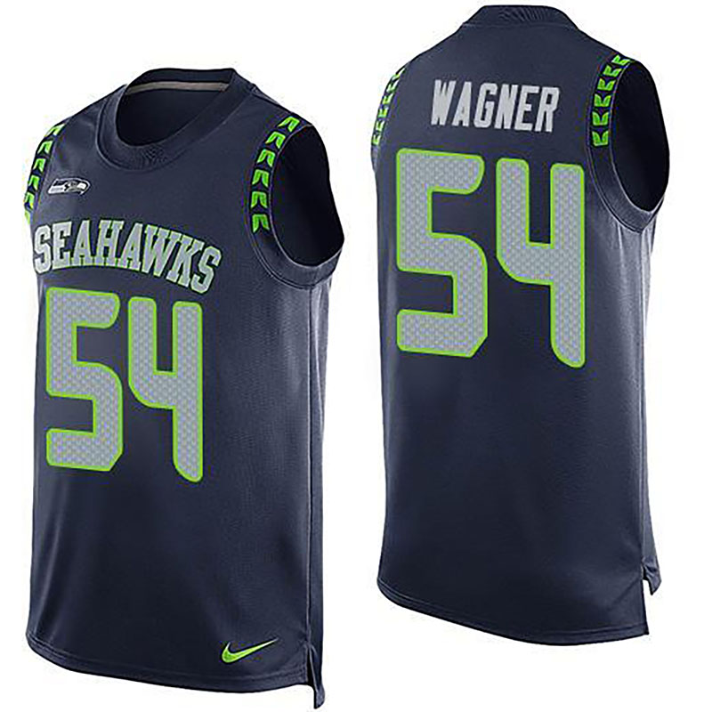 Seahawks #54 Bobby Wagner Steel Blue Team Color Men NFL Limited Tank Top