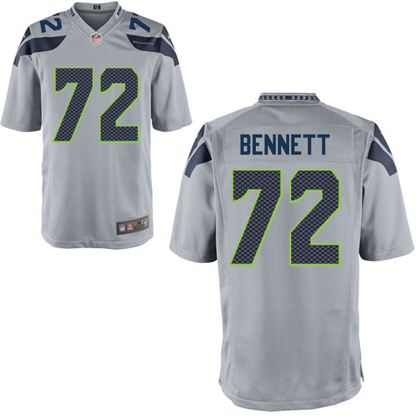 Seattle Seahawks #72 Michael Bennett Gray Alternate Game Jersey