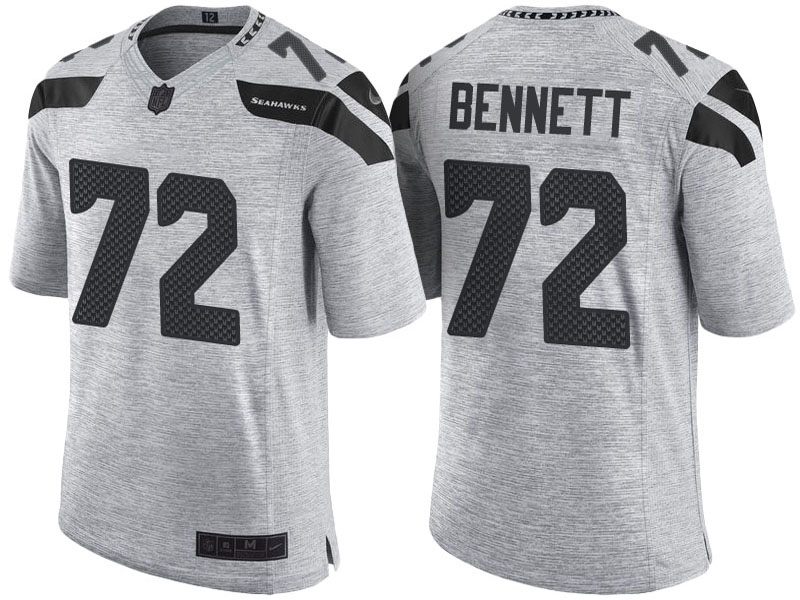 Seattle Seahawks #72 Michael Bennett 2016 Gridiron Gray II Limited Jersey