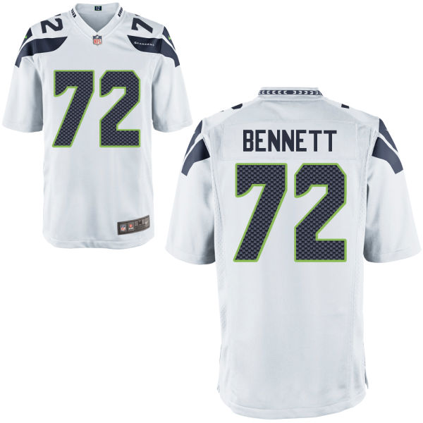 Seattle Seahawks #72 Michael Bennett White Game Jersey