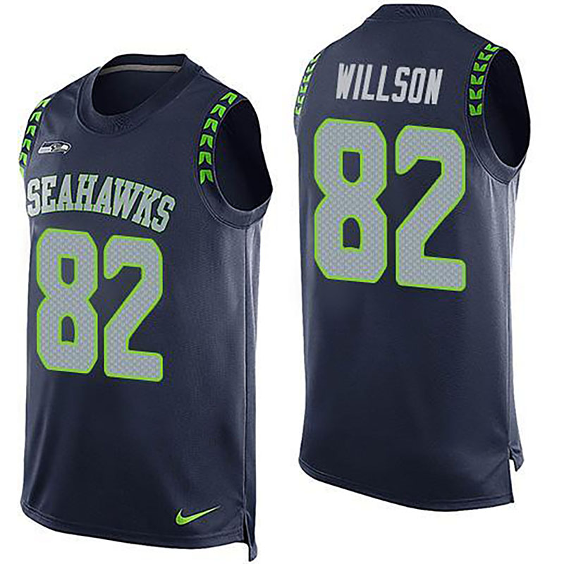 Seahawks #82 Luke Willson Steel Blue Team Color Men NFL Limited Tank Top