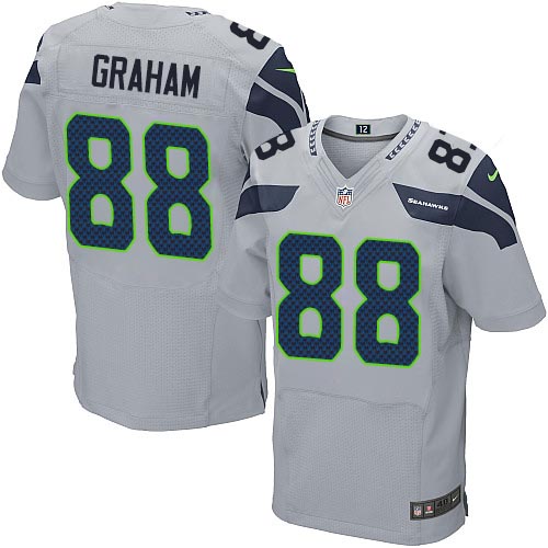 NFL Seattle Seahawks #88 Jimmy Graham Elite Grey Jersey