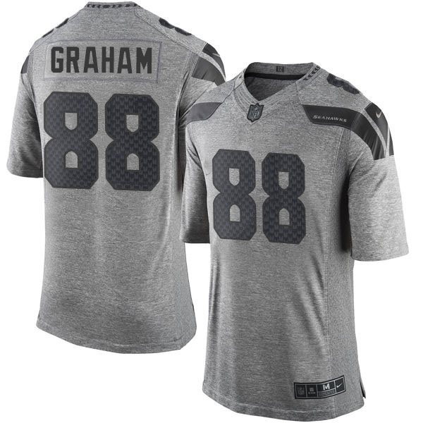 Seattle Seahawks #88 Jimmy Graham Gridiron Gray Limited Jersey