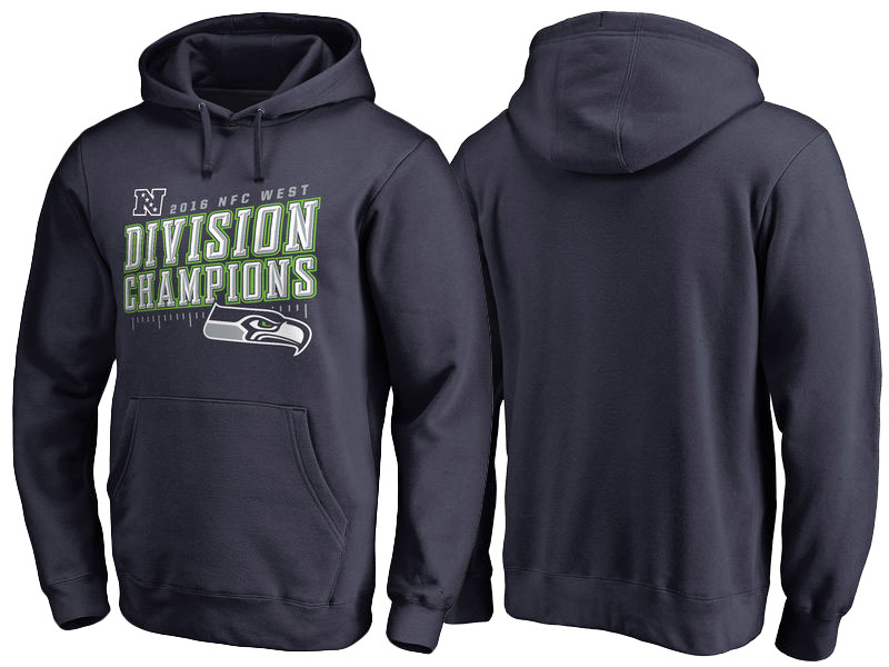 2016 NFC West Division Champions Seattle Seahawks College Navy Inches Pullover Hoodie