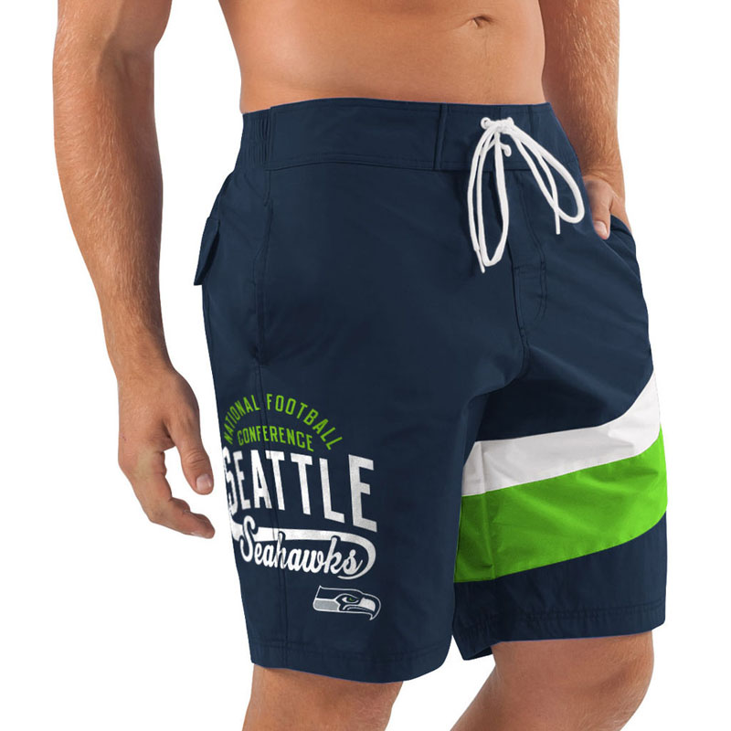 Seattle Seahawks College Navy Winning Shot Swim Trunks