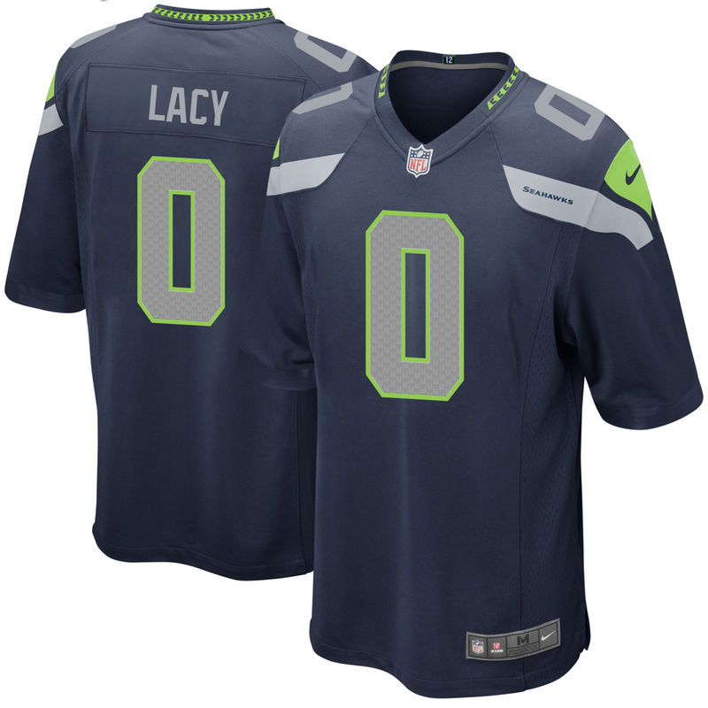 Seattle Seahawks Eddie Lacy Navy Game Jersey