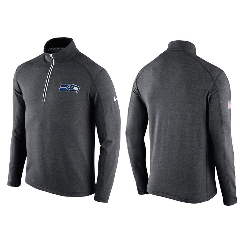 Seattle Seahawks Gray Game Day Half-Zip Knit Performance Tri-Blend Jacket