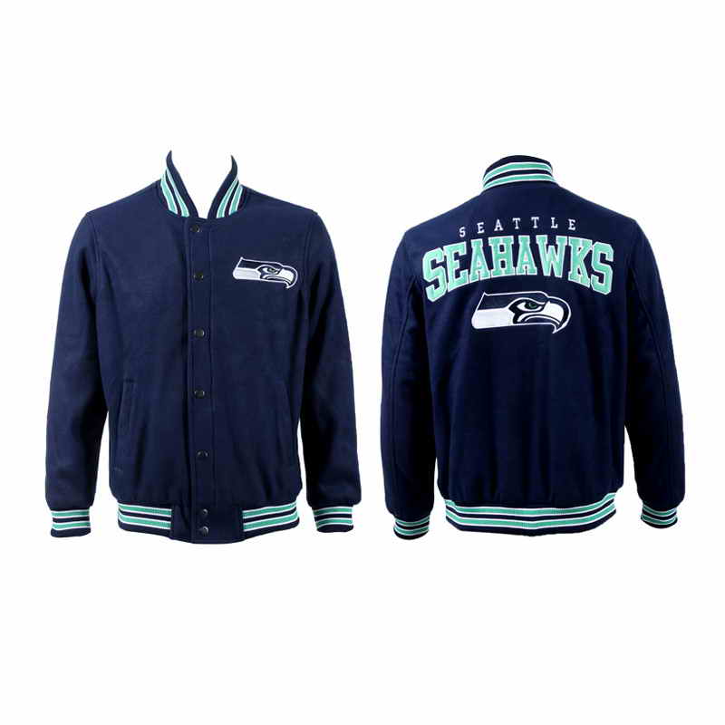 Seattle Seahawks JH Design Navy Blue Domestic Team Color Jacket