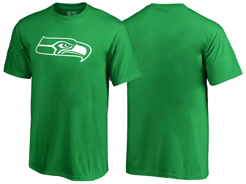 Seattle Seahawks Kelly Green White Logo St. Patrick's Day T-Shirt