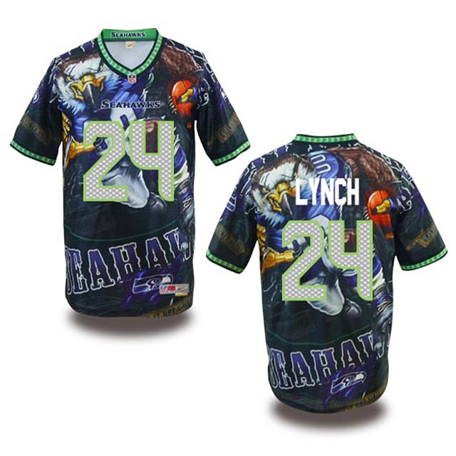 Seattle Seahawks #24 Marshawn Lynch Fanatical Fashion Jersey