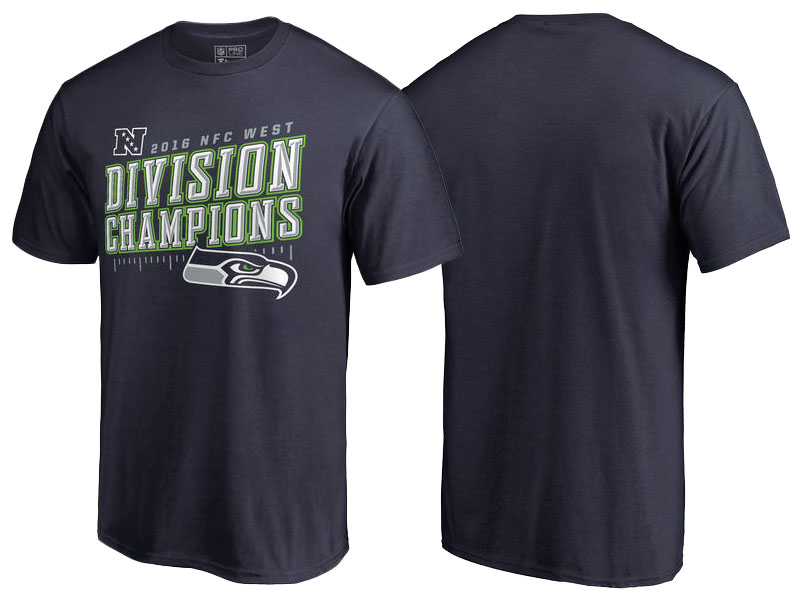 2016 NFC West Division Champions Seattle Seahawks Navy Inches T-Shirt