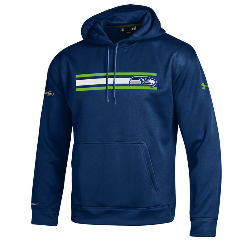 Seattle Seahawks Navy Under Armour NFL Combine Authentic Fleece Pullover Hoodie