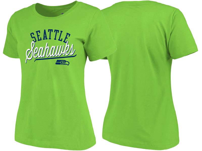 Women's Seattle Seahawks Neon Green Simplicity Relaxed T-Shirt