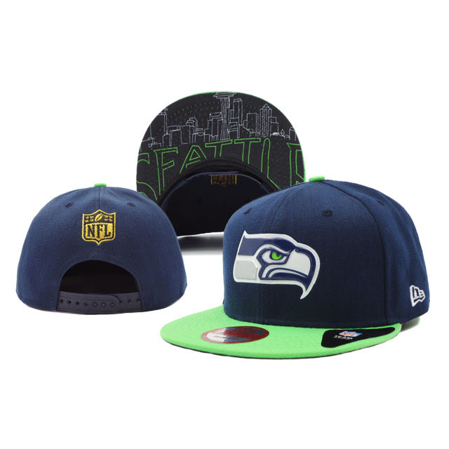 Seattle Seahawks New Era Navy Blue On Field Fitted Snapback Hat