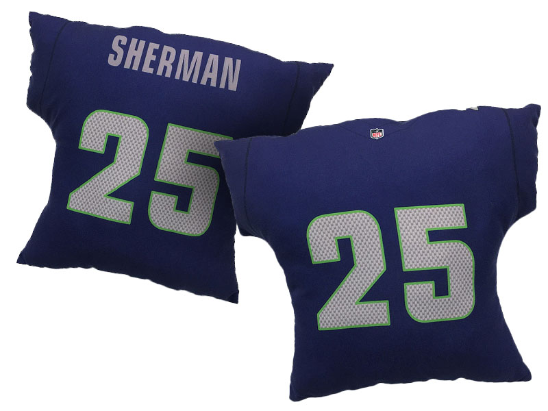 Seattle Seahawks #25 Richard Sherman College Navy 2016 Chrismas Day Name & Number Pillow